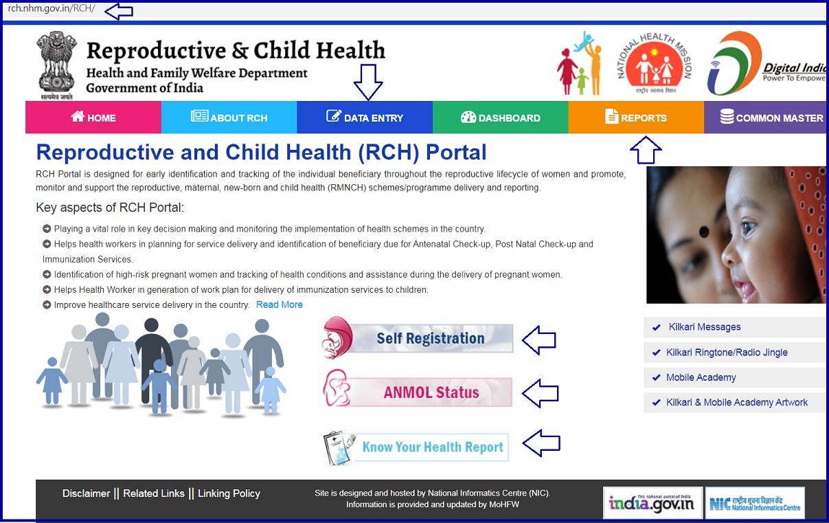 RCH Portal Data Entry Registration Report Rch nhm gov in Data Entry