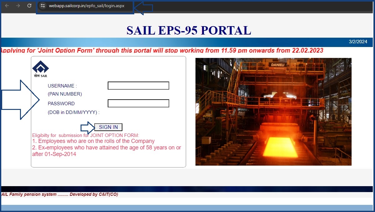 How To Fill SAIL EPS 95 Joint Option Pension Form Online Portal